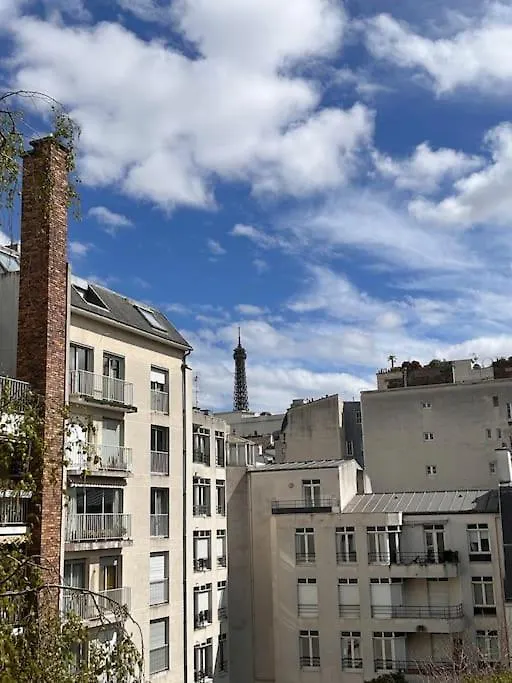 Vue Tour Eiffel - Calme & Chic Apartment Paris